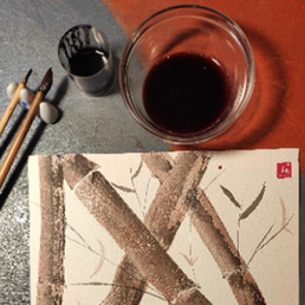 SuVi-e - connectant el pinzell al cor. Pintura japonesa sumi-e i Pintura amb vi SuVi-e - connectant el pinzell al cor. Pintura japonesa sumi-e i Pintura amb vi